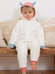 Huggle bub fleece onesie cream