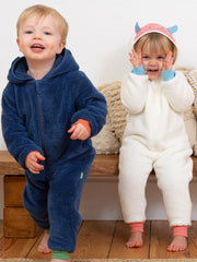 Huggle bub fleece onesie cream