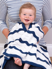 Heirloom knit blanket navy