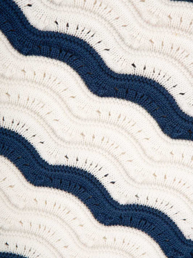 Heirloom knit blanket navy