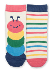 Caterpillar grippy socks pink