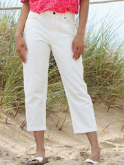 Newton cropped straight leg jeans ivory