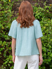 Netherhay muslin blouse soft aloe