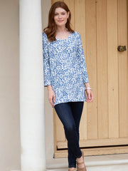 Symondsbury 3/4 sleeve jersey tunic full bloom