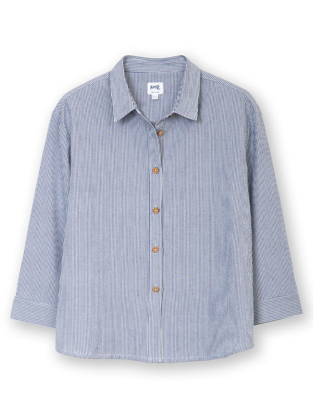 Whitmore 3/4 sleeve ticking shirt