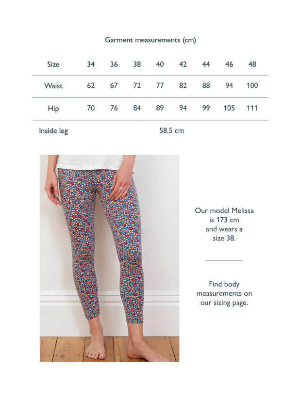 Lytchett 7/8 leggings meadow ditsy bright