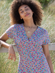 Cheselbourne jersey dress meadow ditsy bright