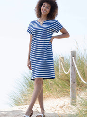 Alum jersey dress navy stripe