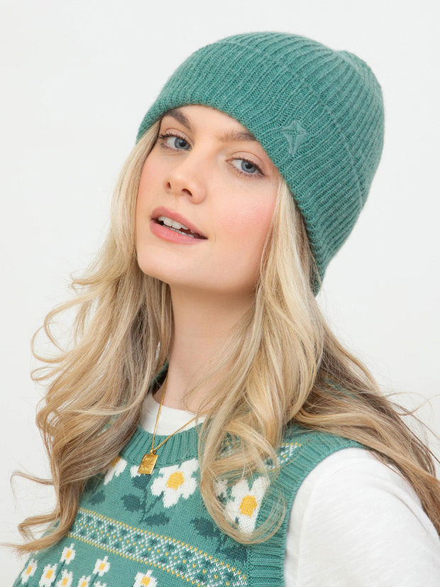 Winterborne knit beanie hat thyme