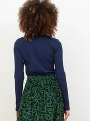 Bagber turtle neck jersey top midnight