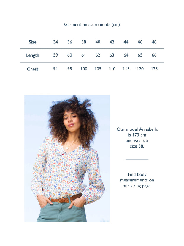 Crendell dolly collar twill blouse