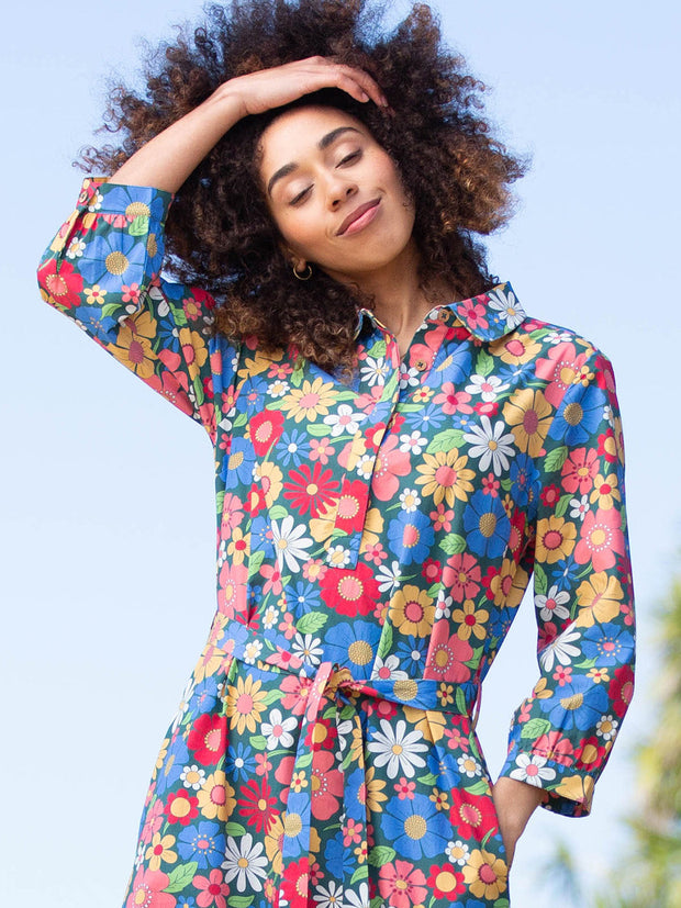 Morcombelake 3/4 sleeve poplin dress