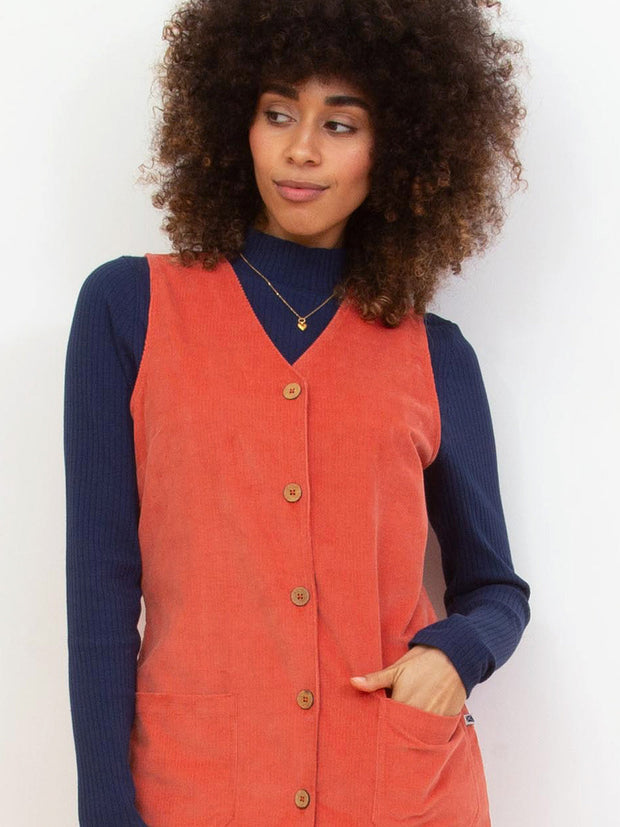 Purewell cord pinafore dress