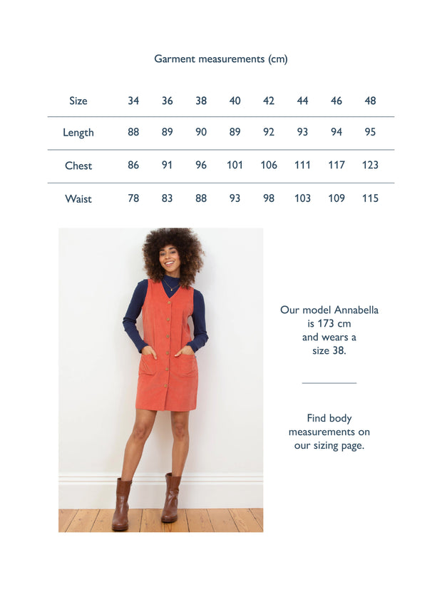Purewell cord pinafore dress