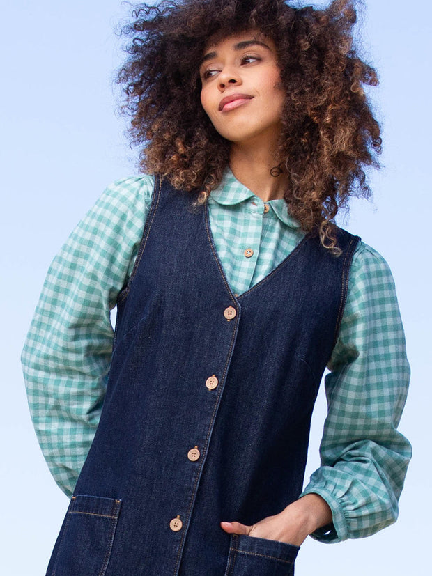 Purewell denim pinafore dress