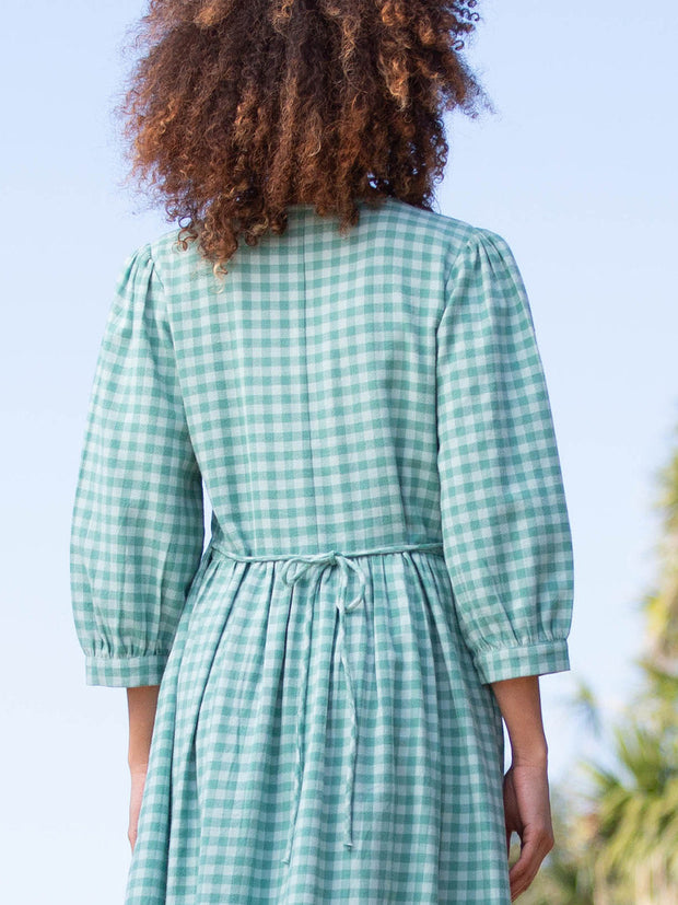 Worgret 3/4 sleeve flannel check dress