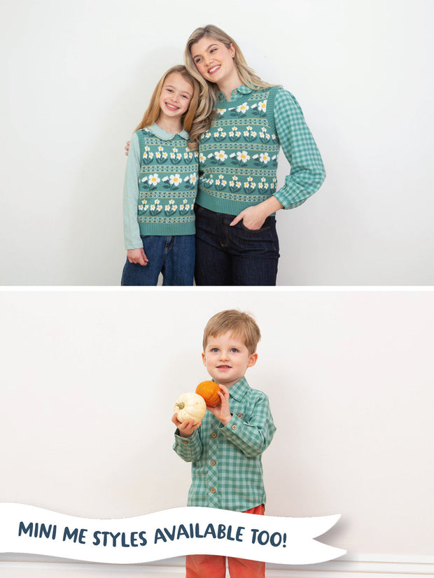 Worgret 3/4 sleeve flannel check dress