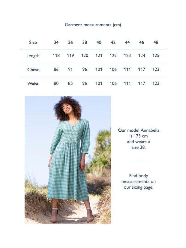 Worgret 3/4 sleeve flannel check dress