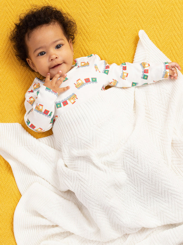 Heirloom Knit Blanket Off White