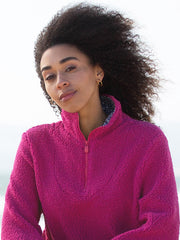 Purbeck 1/4 Zip Teddy Fleece Fuchsia