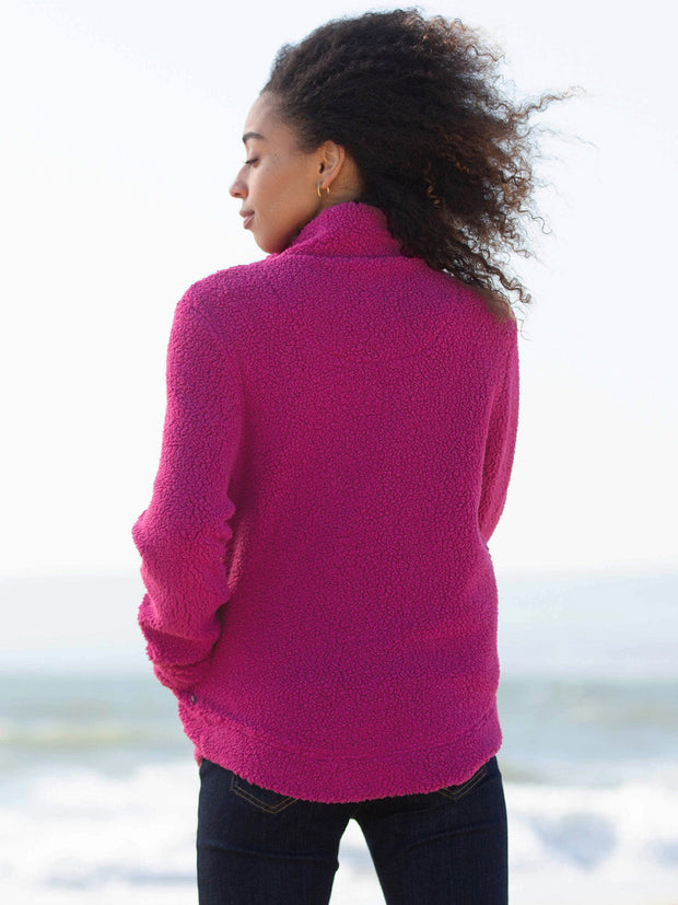 Purbeck 1/4 Zip Teddy Fleece Fuchsia