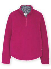 Purbeck 1/4 Zip Teddy Fleece Fuchsia