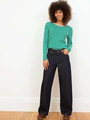 Portesham Jersey Top Emerald Stripe