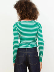 Portesham Jersey Top Emerald Stripe
