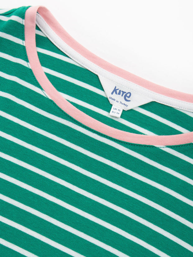 Portesham Jersey Top Emerald Stripe