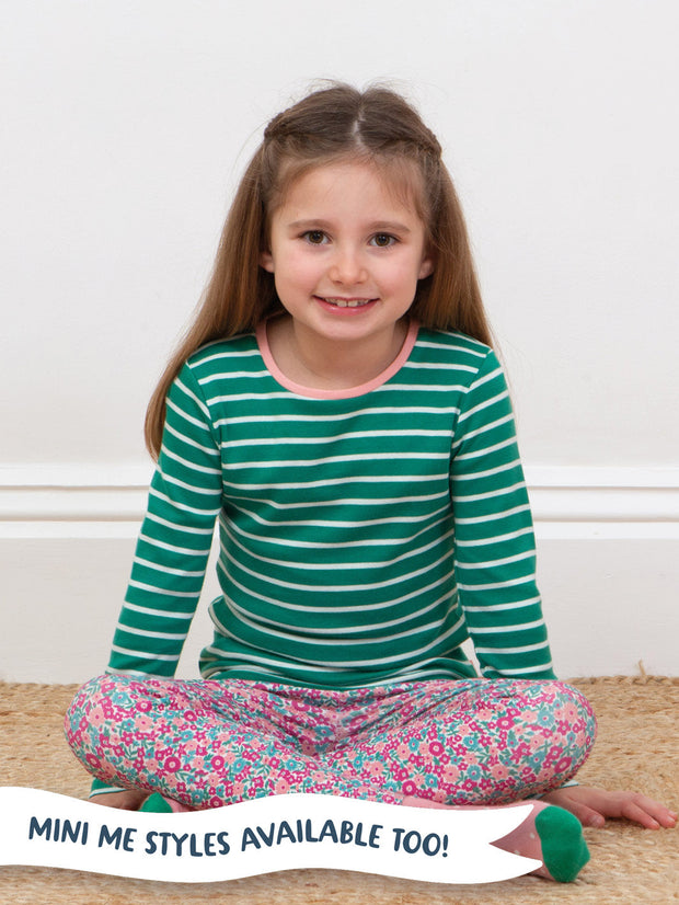 Portesham Jersey Top Emerald Stripe
