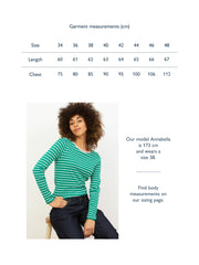 Portesham Jersey Top Emerald Stripe