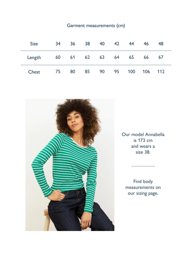 Portesham Jersey Top Emerald Stripe