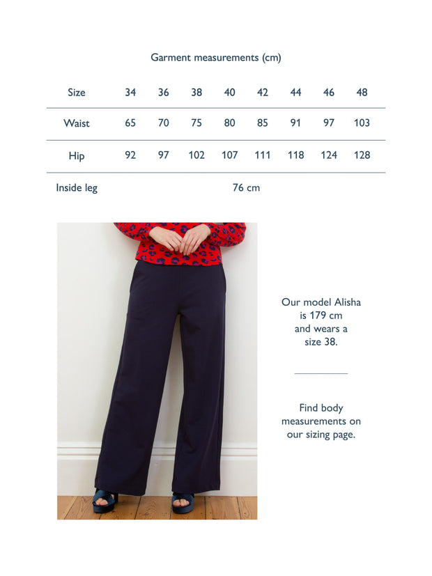 Athelhampton Wide Leg Jersey Trousers