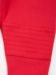 Stitch Patch Joggers Red