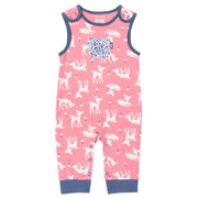 Flat shot of little deer dungarees