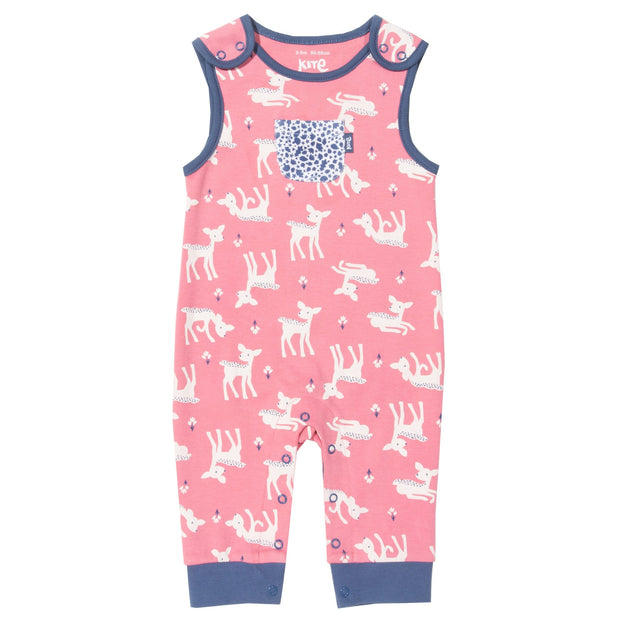 Flat shot of little deer dungarees