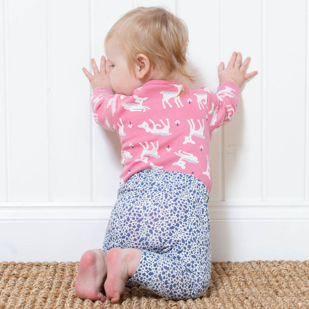 Baby girl in forage ditsy leggings