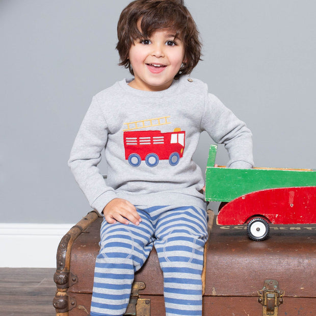 Boy in rescue sweatshirt