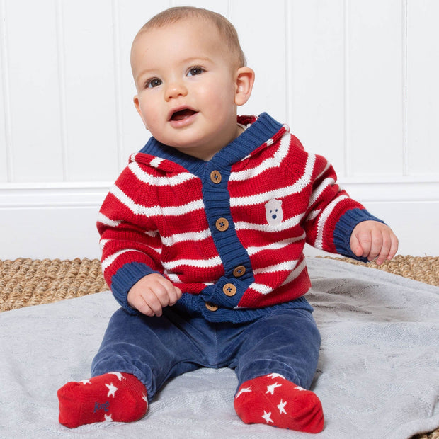 Baby in snow bear knit hoody