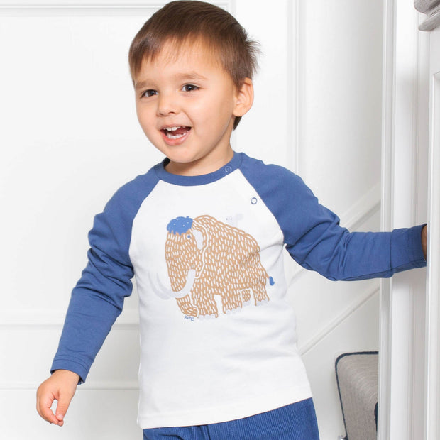 Boy in woolly mammoth t-shirt