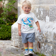 Boy in greenwich t-shirt