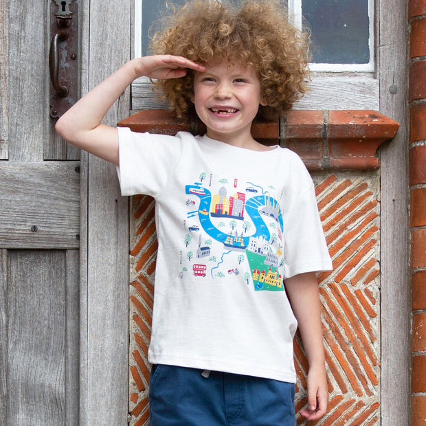 Boy in greenwich t-shirt