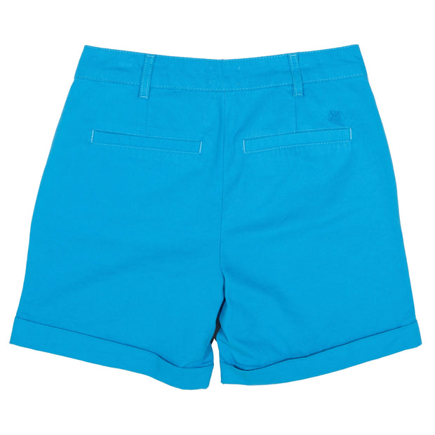 Flat shot of kimmeridge shorts blue
