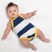Baby in nautical knit romper