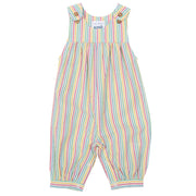 Flat shot of seersucker dungarees