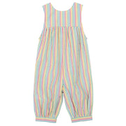 Flat shot of seersucker dungarees