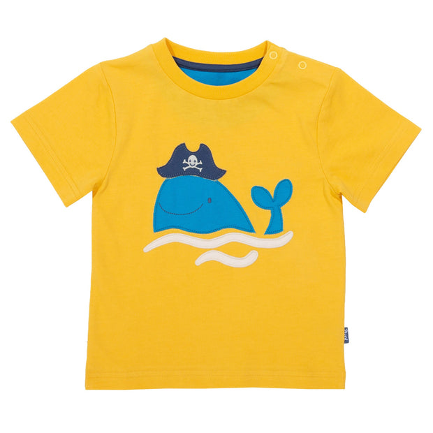 Flat shot of pirate whale t-shirt