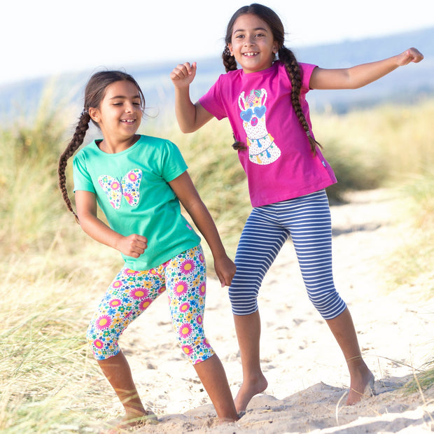 Girl in butterfly t-shirt