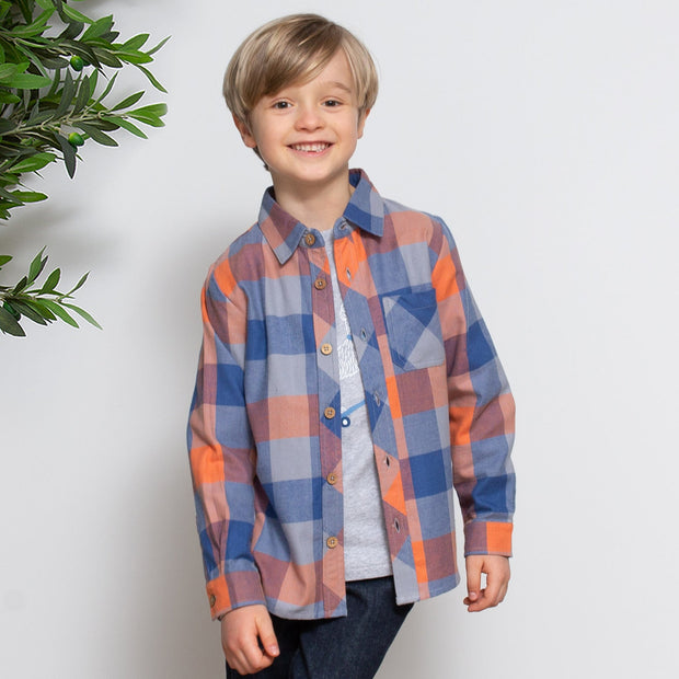 Boy in check shirt