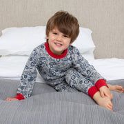 Boy in tyre trail pyjamas